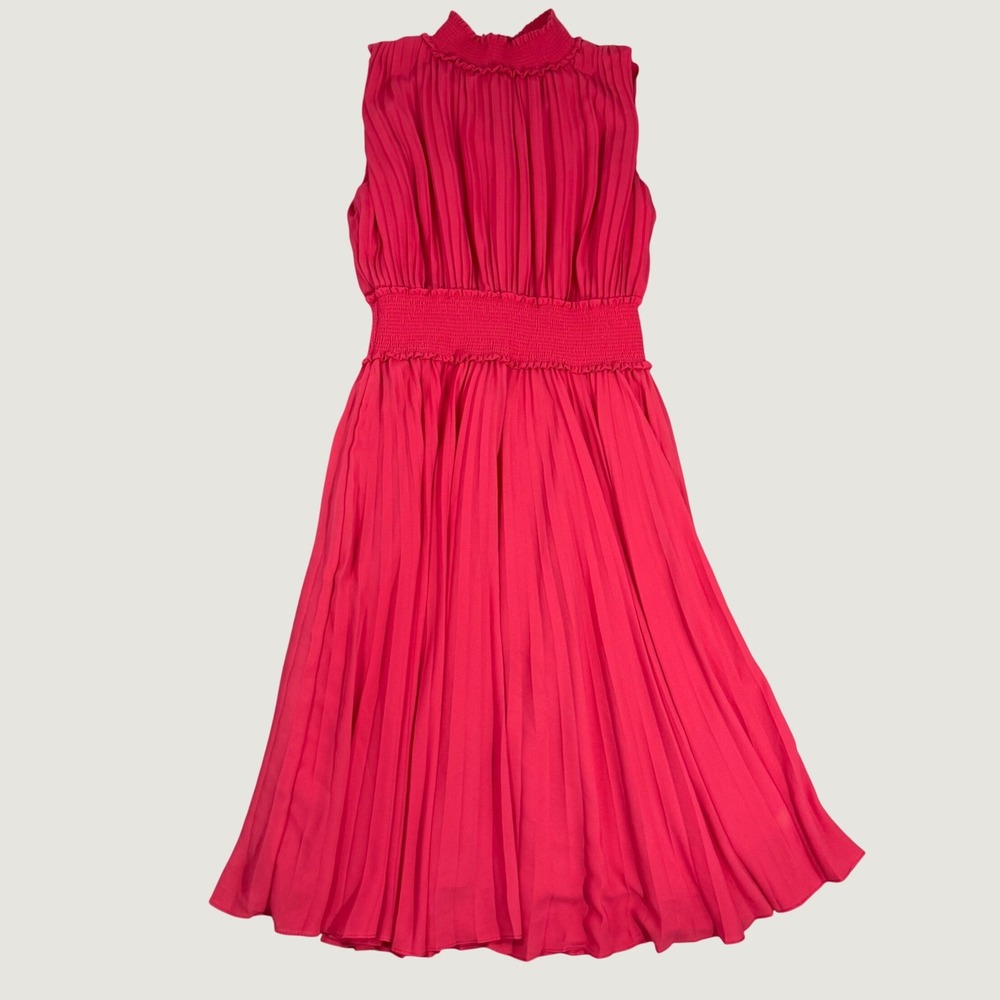 Nanette Lepore Pleated Midi Dress Womens 12 Pink